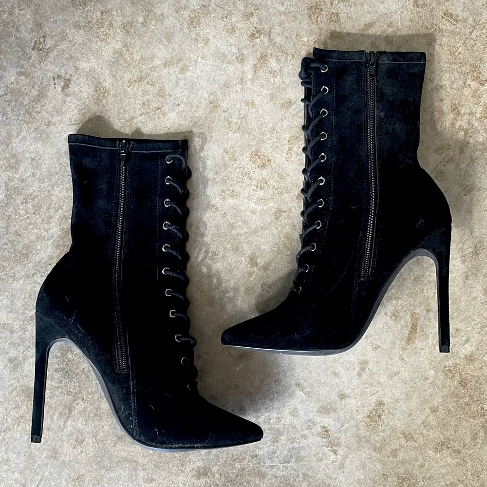 Steve Madden: Lace Up Stiletto Booties